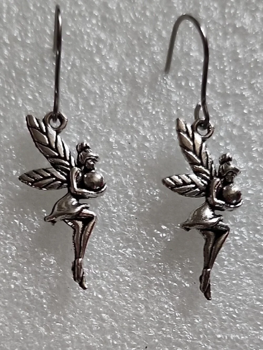 Hand Crafted Silver Fairy Dangle Earrings